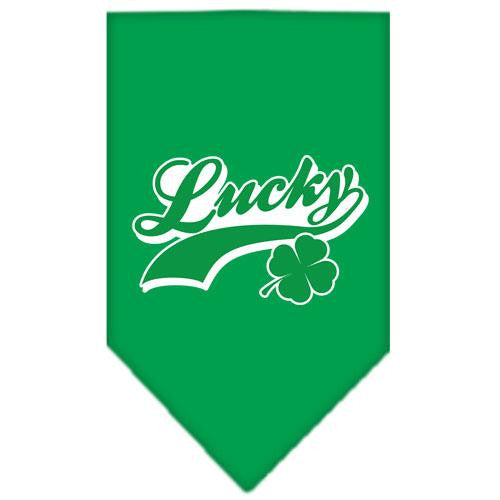 Lucky Swoosh Screen Print Bandana Emerald Green Large