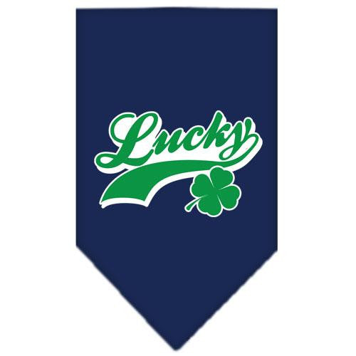 Lucky Swoosh Screen Print Bandana Navy Blue large