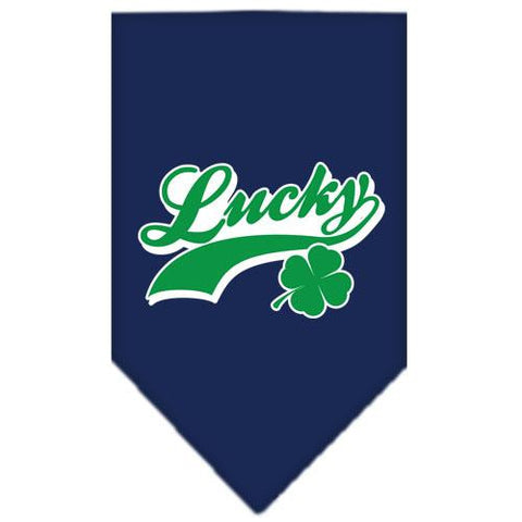 Lucky Swoosh Screen Print Bandana Navy Blue Small