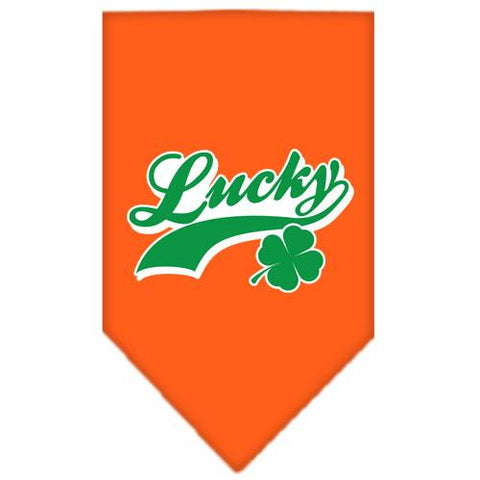 Lucky Swoosh Screen Print Bandana Orange Small