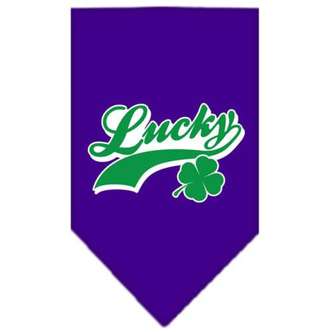 Lucky Swoosh Screen Print Bandana Purple Small