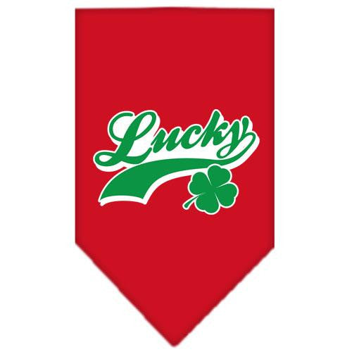 Lucky Swoosh Screen Print Bandana Red Small