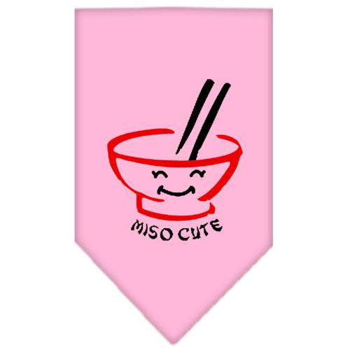 Miso Cute Screen Print Bandana Light Pink Small