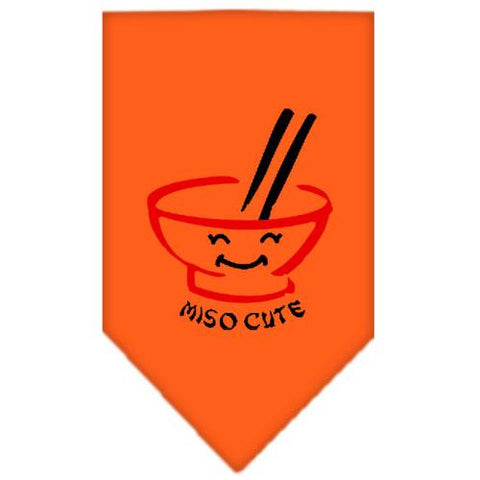 Miso Cute Screen Print Bandana Orange Small