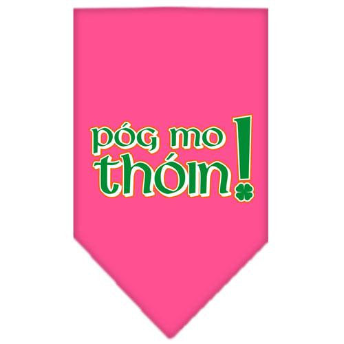 Pog Mo Thoin Screen Print Bandana Bright Pink Large