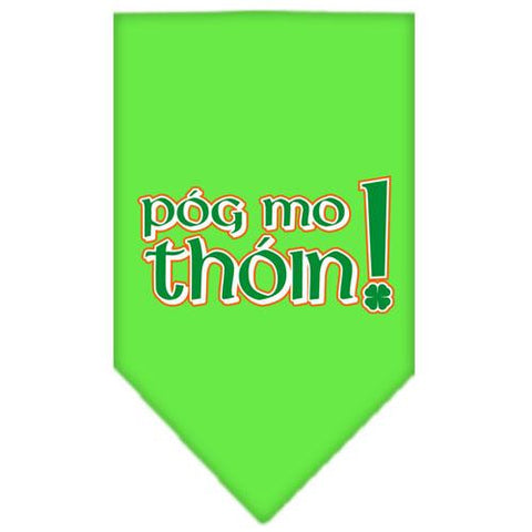 Pog Mo Thoin Screen Print Bandana Lime Green Large