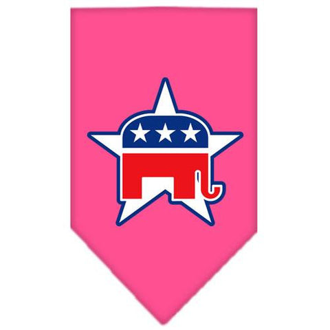 Republican Screen Print Bandana Bright Pink Small