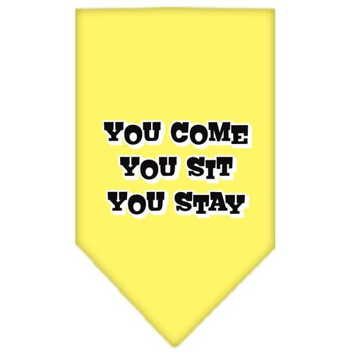 You Come, You Sit, You Stay Screen Print Bandana Yellow Large