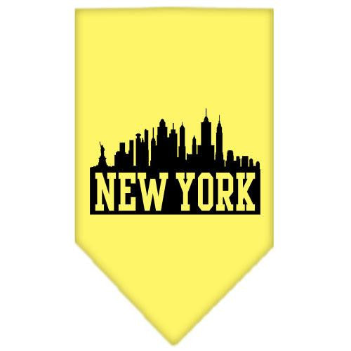 New York Skyline Screen Print Bandana Yellow Large