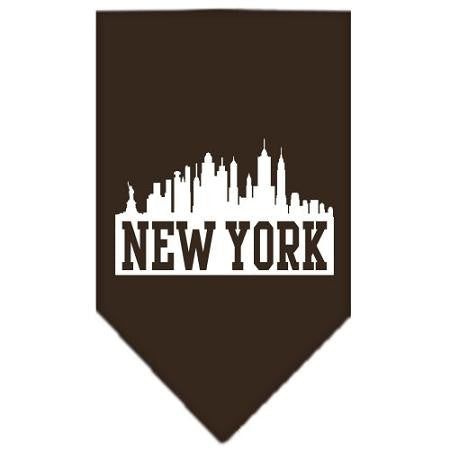 New York Skyline Screen Print Bandana Cocoa Small