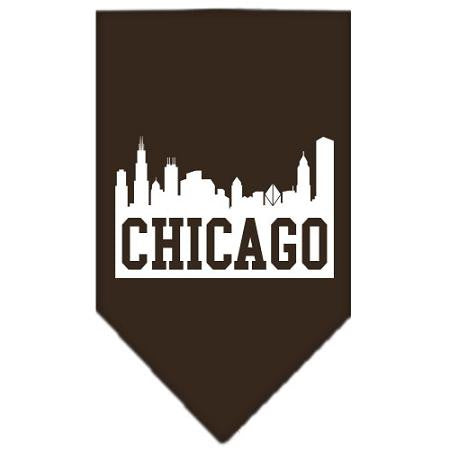 Chicago Skyline Screen Print Bandana Cocoa Large