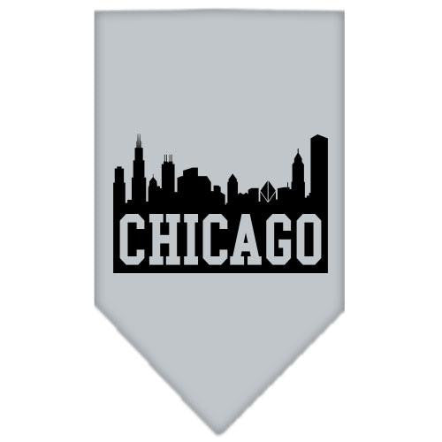 Chicago Skyline Screen Print Bandana Grey Small