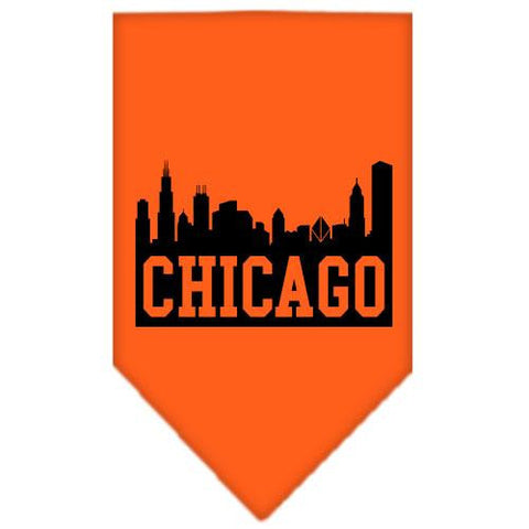 Chicago Skyline Screen Print Bandana Orange Small