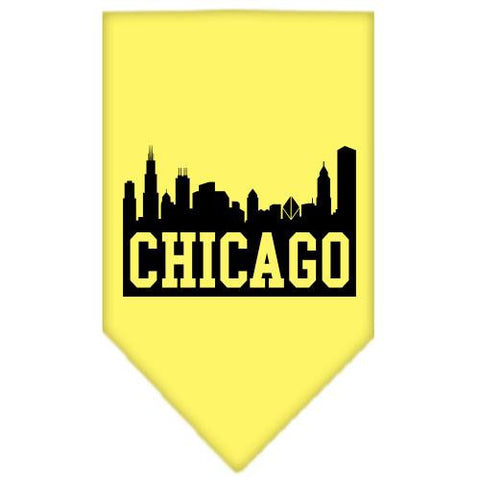 Chicago Skyline Screen Print Bandana Yellow Small