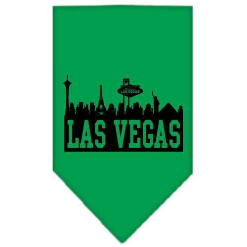 Las Vegas Skyline Screen Print Bandana Emerald Green Large