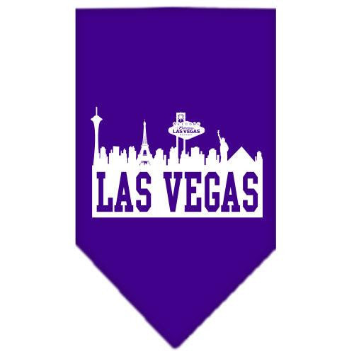 Las Vegas Skyline Screen Print Bandana Purple Small