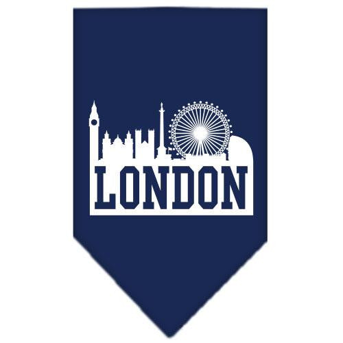 London Skyline Screen Print Bandana Navy Blue large