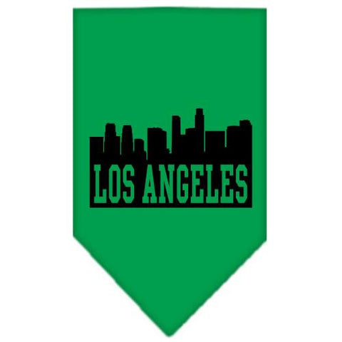 Los Angeles Skyline Screen Print Bandana Emerald Green Large