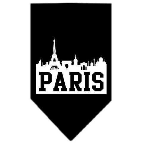 Paris Skyline Screen Print Bandana Black Small