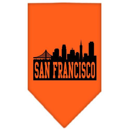 San Francisco Skyline Screen Print Bandana Orange Small