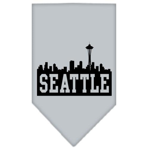 Seattle Skyline Screen Print Bandana Grey Large