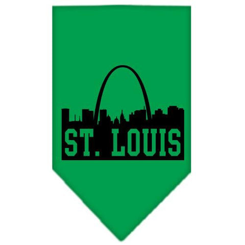 St Louis Skyline Screen Print Bandana Emerald Green Small