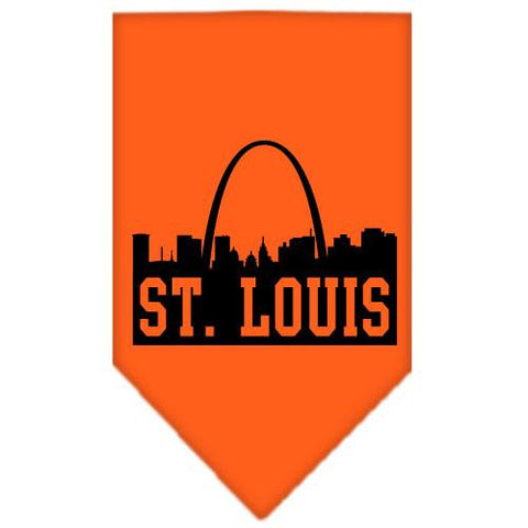 St Louis Skyline Screen Print Bandana Orange Small