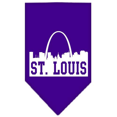 St Louis Skyline Screen Print Bandana Purple Small