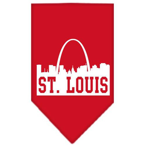 St Louis Skyline Screen Print Bandana Red Small