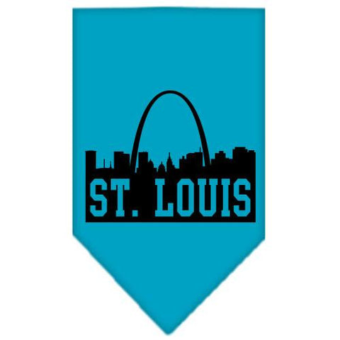 St Louis Skyline Screen Print Bandana Turquoise Small