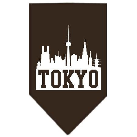 Tokyo Skyline Screen Print Bandana Cocoa Large