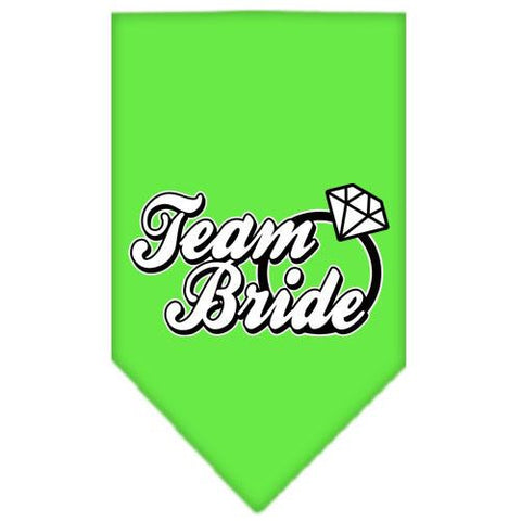 Team Bride Screen Print Bandana Lime Green Small