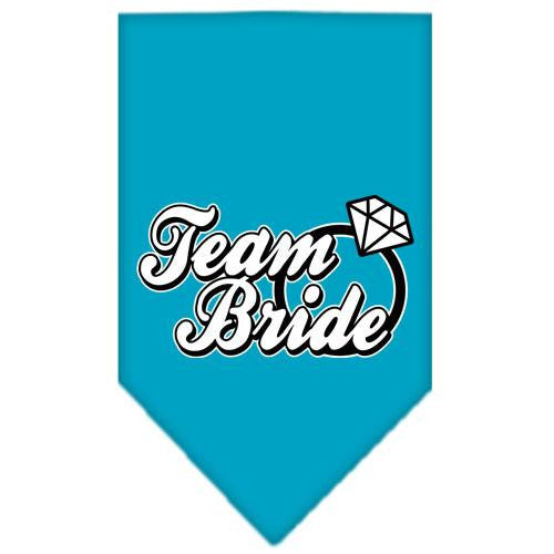 Team Bride Screen Print Bandana Turquoise Small