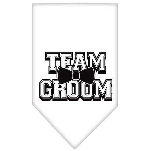 Team Groom Screen Print Bandana White Large