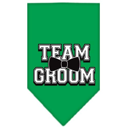 Team Groom Screen Print Bandana Emerald Green Small