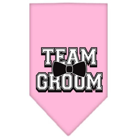 Team Groom Screen Print Bandana Light Pink Small