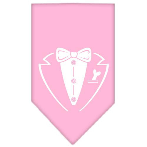 Tuxedo Screen Print Bandana Light Pink Large