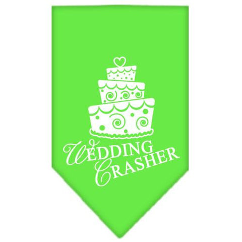 Wedding Crasher Screen Print Bandana Lime Green Large