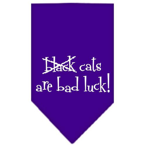 Black Cats are Bad Luck Screen Print Bandana Purple Small