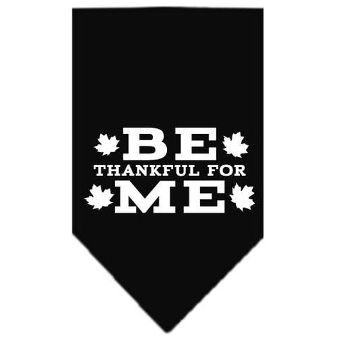 Be Thankful for Me Screen Print Bandana Black Large