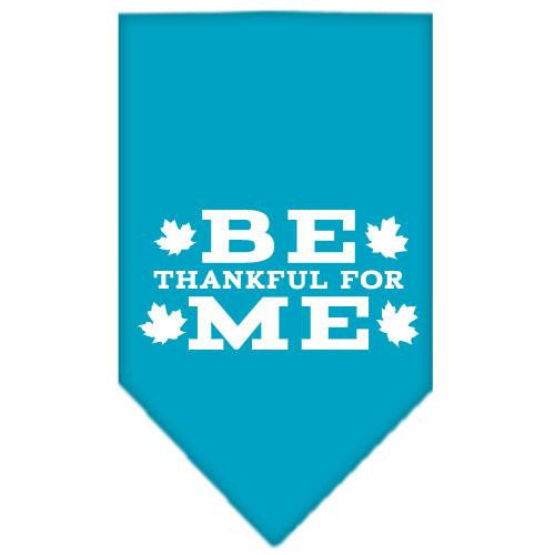 Be Thankful for Me Screen Print Bandana Turquoise Small