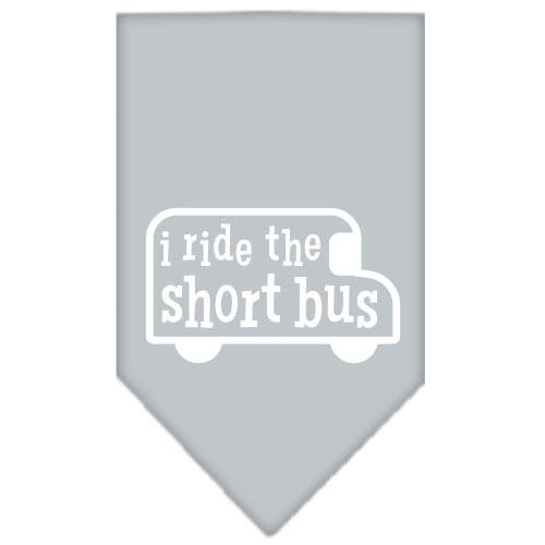 I ride the short bus Screen Print Bandana Grey Large