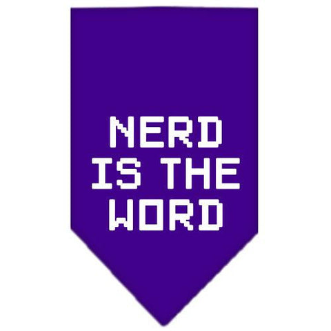 Nerd is the Word Screen Print Bandana Purple Large