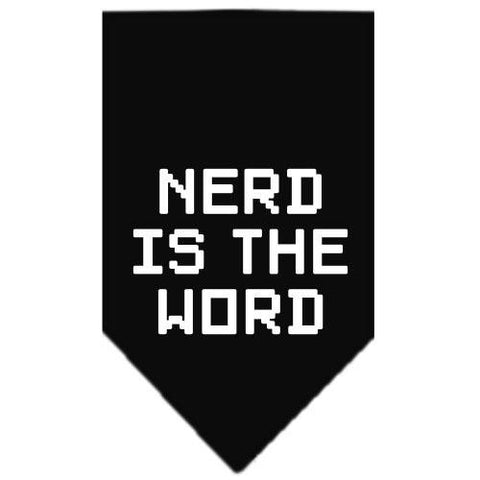 Nerd is the Word Screen Print Bandana Black Small