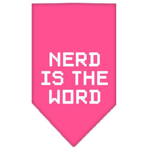 Nerd is the Word Screen Print Bandana Bright Pink Small