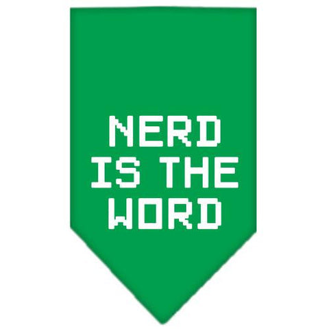 Nerd is the Word Screen Print Bandana Emerald Green Small