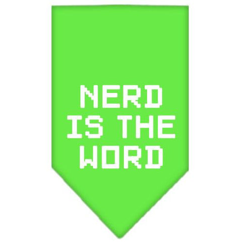 Nerd is the Word Screen Print Bandana Lime Green Small