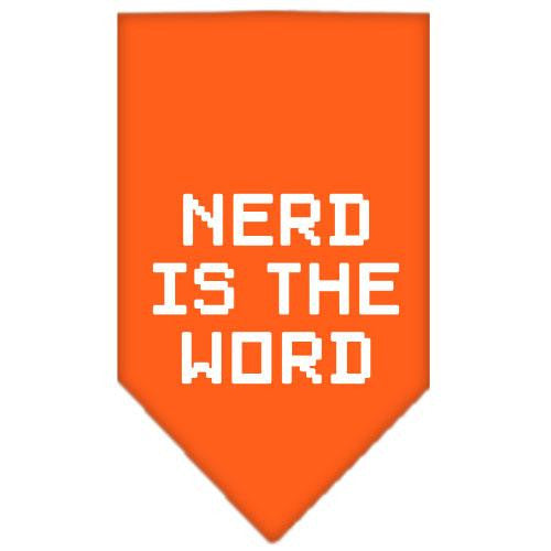 Nerd is the Word Screen Print Bandana Orange Small