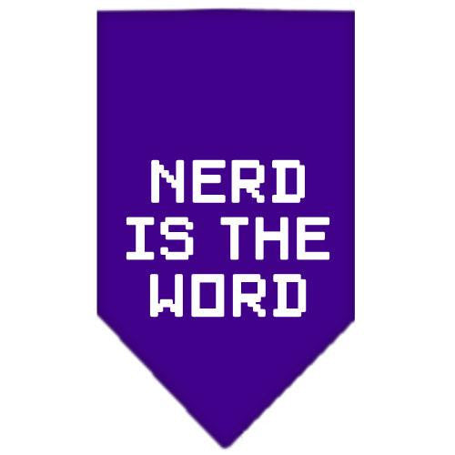 Nerd is the Word Screen Print Bandana Purple Small