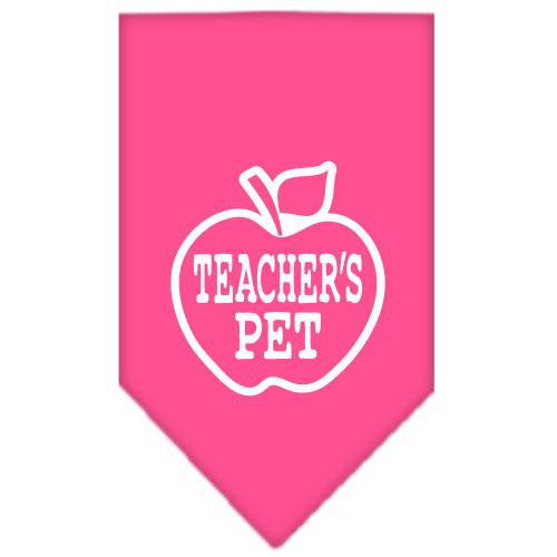 Teachers Pet Screen Print Bandana Bright Pink Large